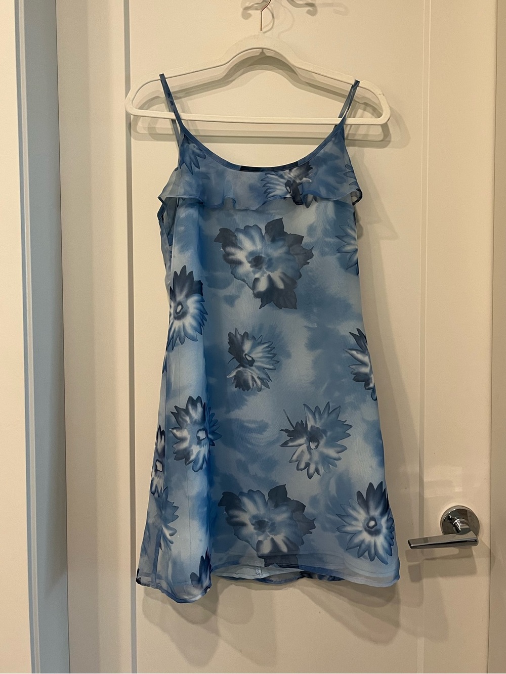 Vintage 90s floral mesh mini dress